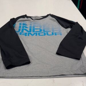 Under Armour Kids Blue and Gray Long Sleeve Tee